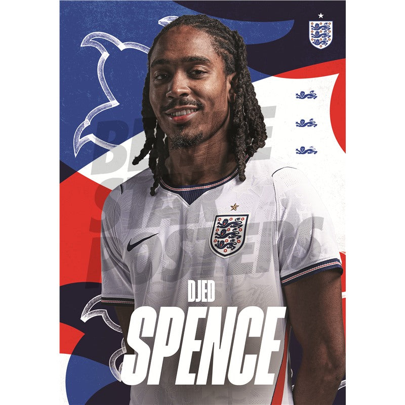 Djed Spence England 26/27 Home Headshot Poster