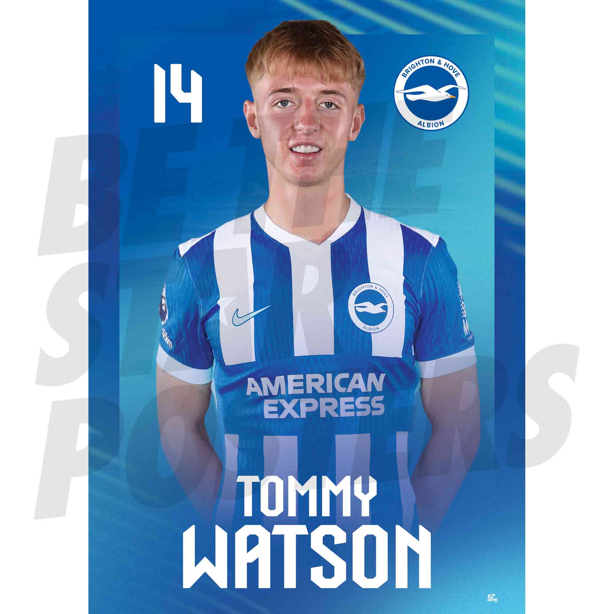 Brighton & Hove Albion FC Tommy Watson 25/26 Headshot Poster