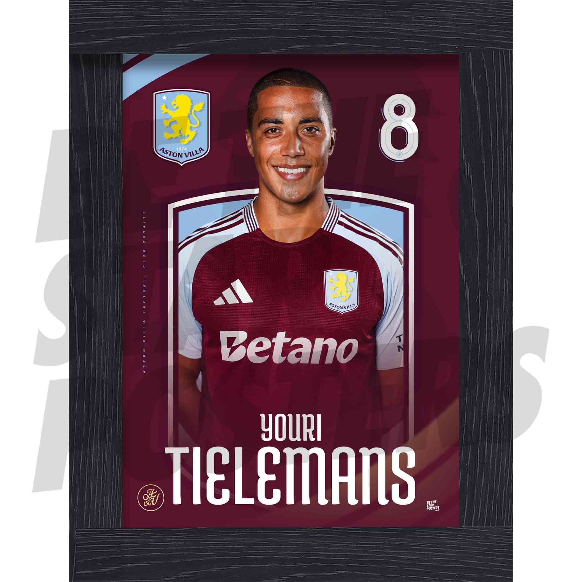 Aston Villa FC Tielemans 24/25 Headshot Poster