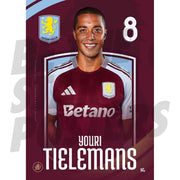 Aston Villa FC Tielemans 24/25 Headshot Poster