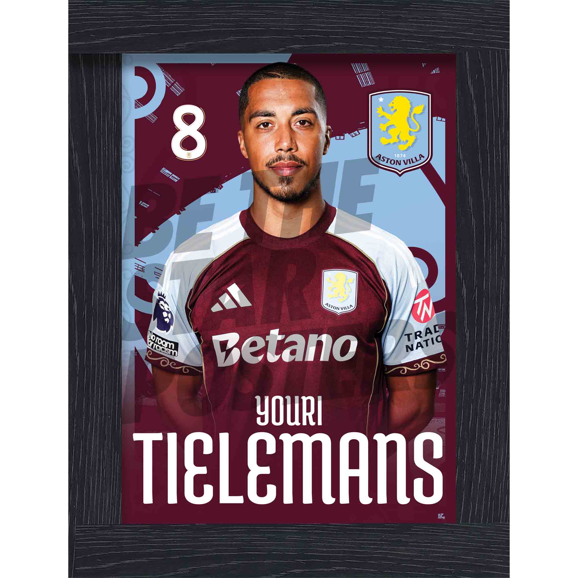 Aston Villa FC Youri Tielemans 25/26 Headshot Poster