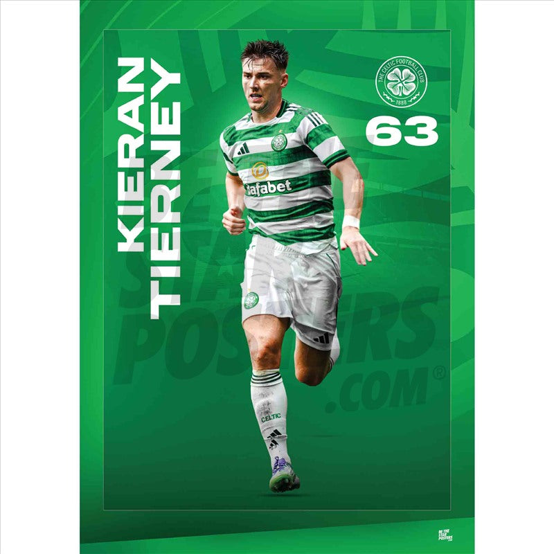 Celtic FC Kieran Tierney 25/26 Action Poster