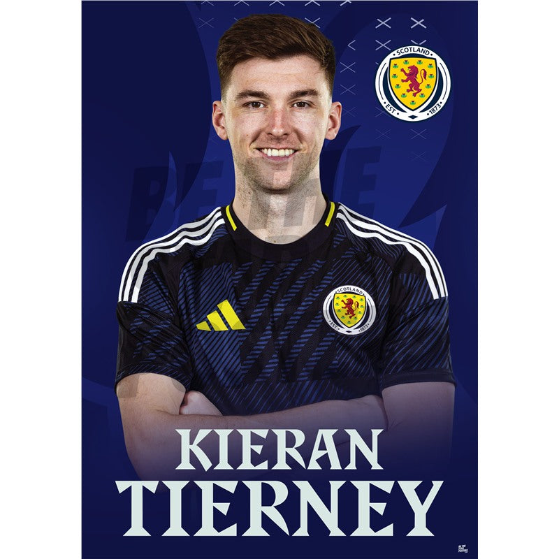 Scotland Kieran Tierney 24/25 Home Headshot Poster