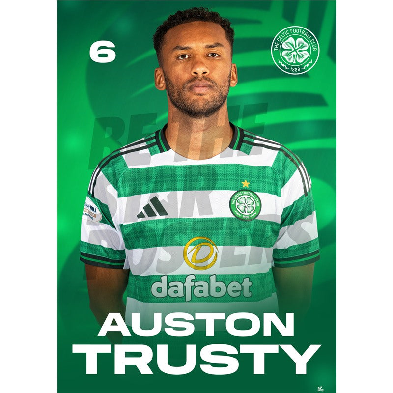 Celtic FC Auston Trusty 25/26 Headshot Poster