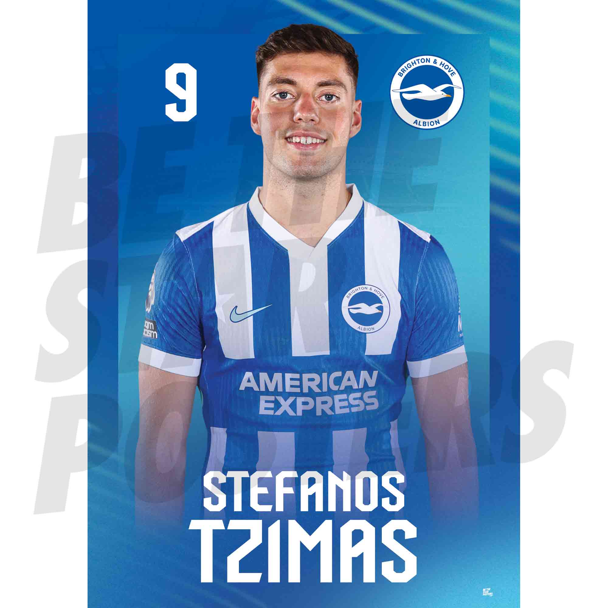 Brighton & Hove Albion FC Stefanos Tzimas 25/26 Headshot Poster