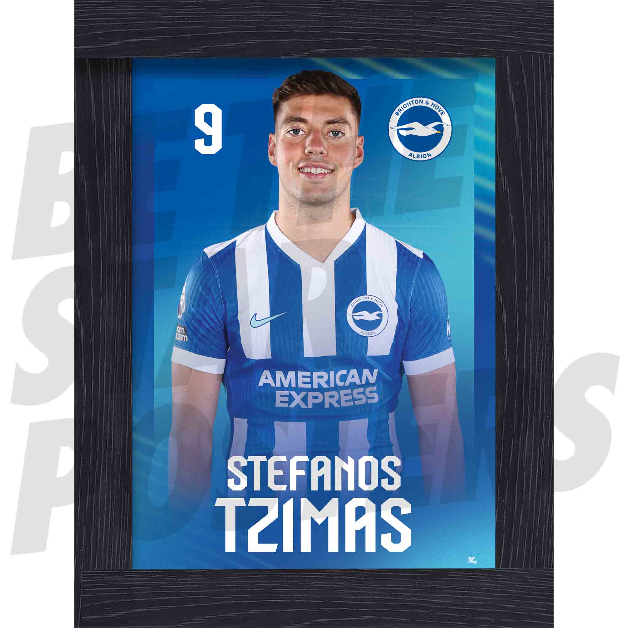 Brighton & Hove Albion FC Stefanos Tzimas 25/26 Headshot Poster