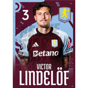 Aston Villa FC Victor Lindelof 25/26 Headshot Poster