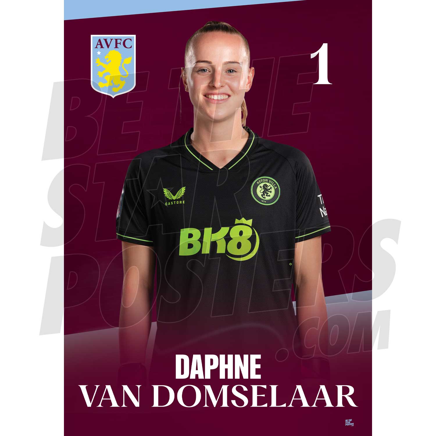 Aston Villa FC Van Domselaar 23/24 Headshot Poster