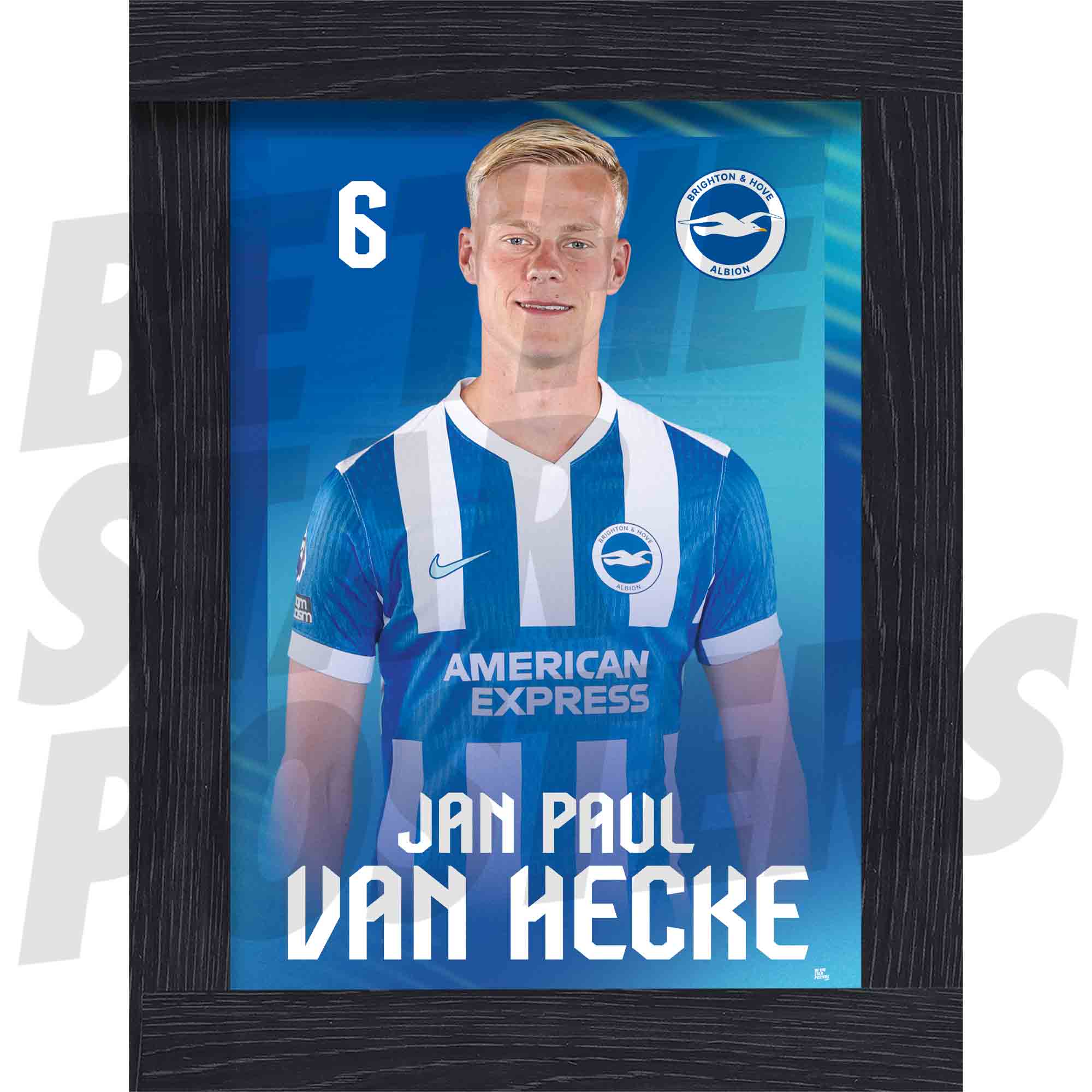 Brighton & Hove Albion FC Jan Paul Van Hecke 25/26 Headshot Poster