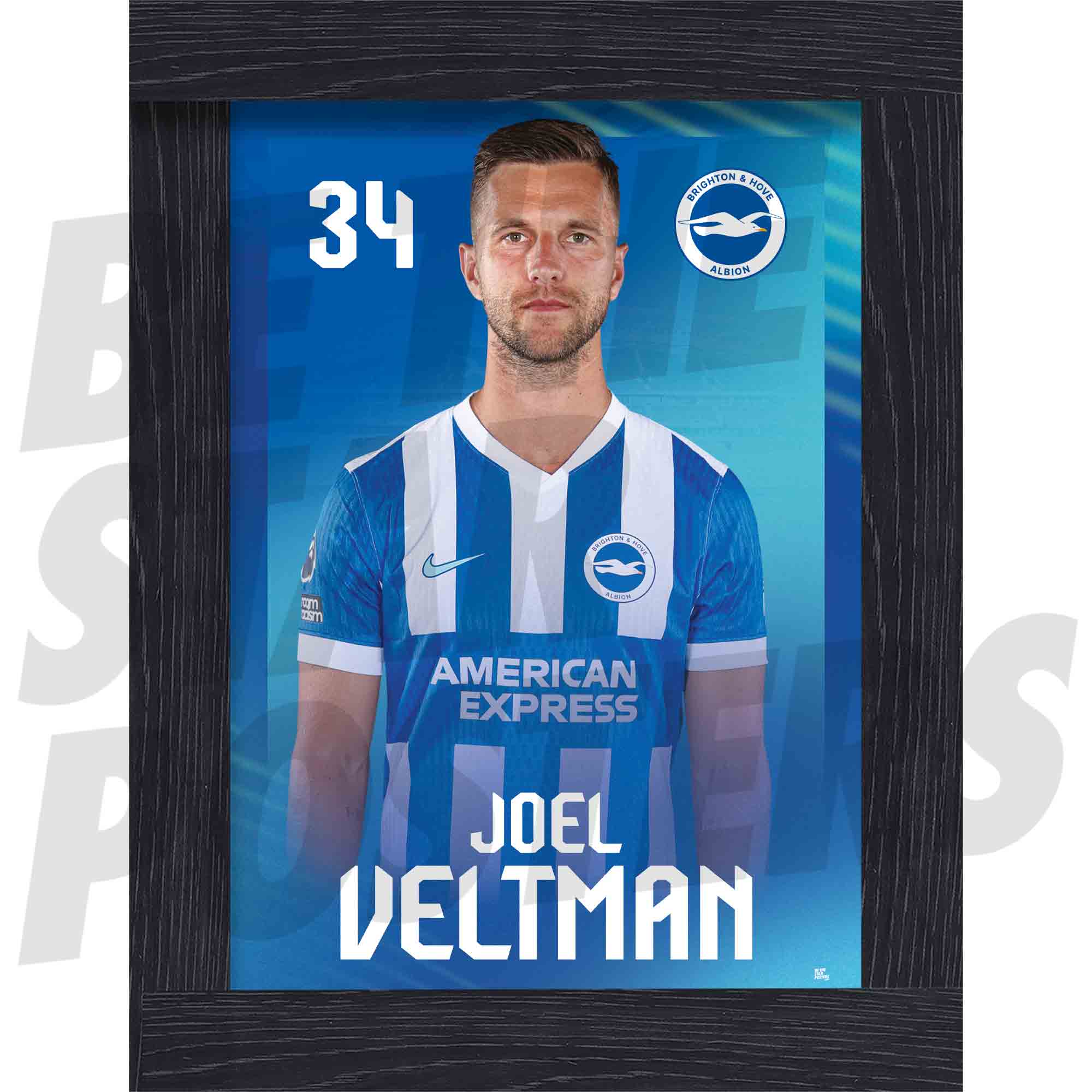 Brighton & Hove Albion FC Joel Veltman 25/26 Headshot Poster