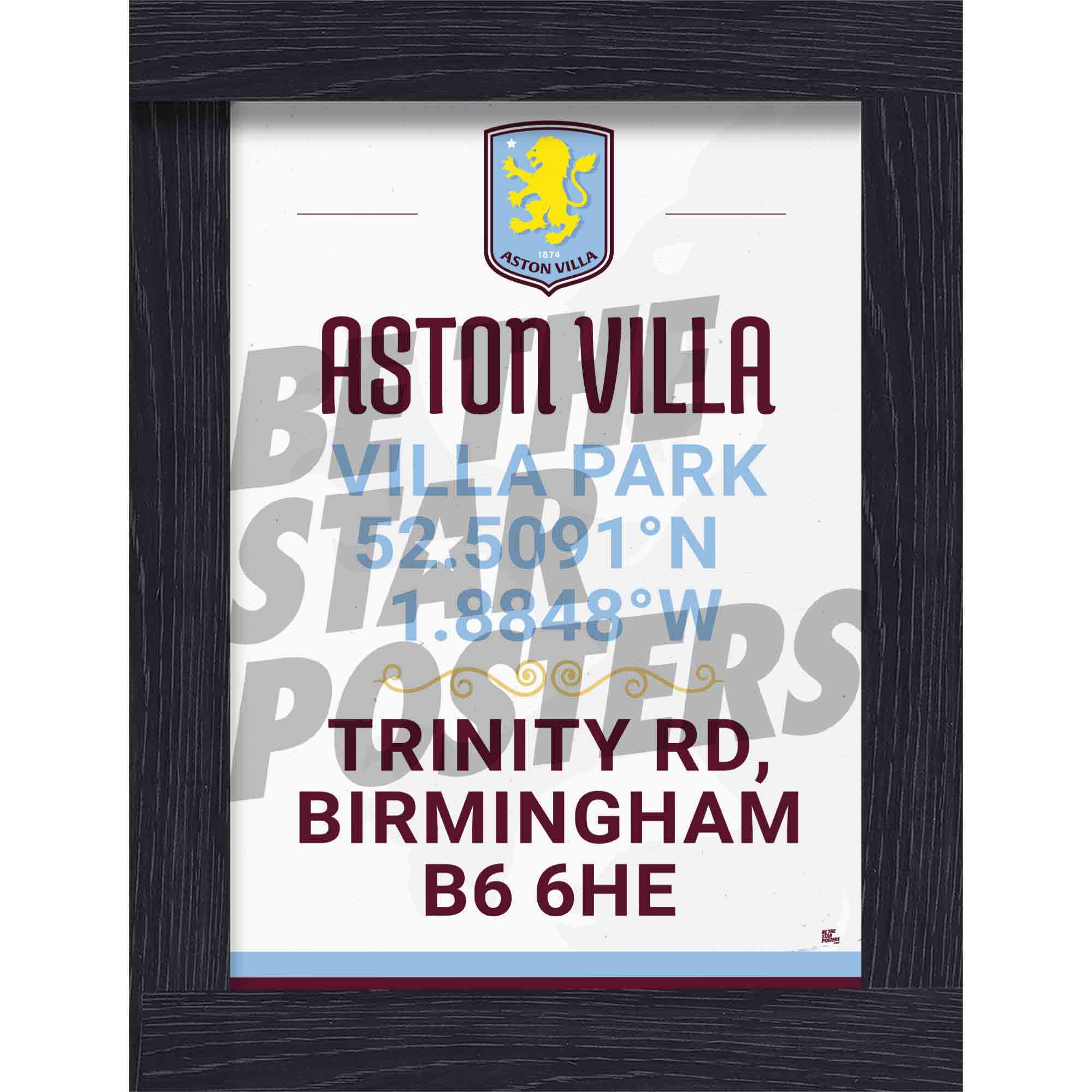 Aston Villa FC Coordinates Poster