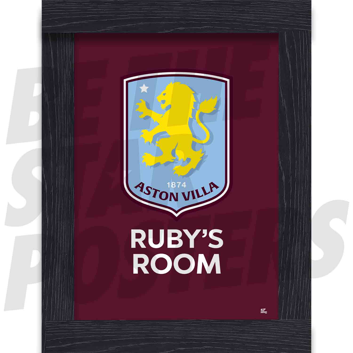 Aston Villa FC Personalised Crest Poster