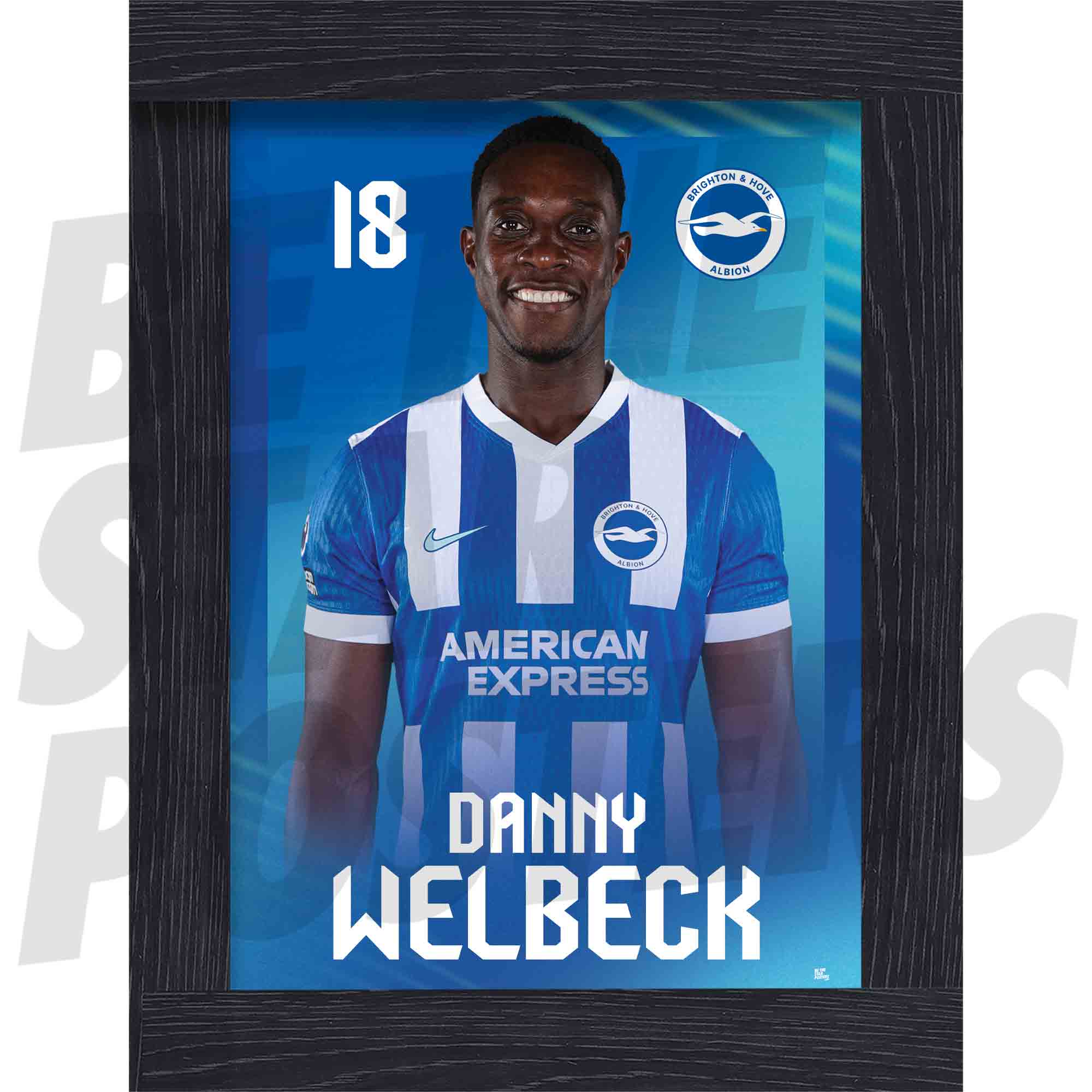 Brighton & Hove Albion FC Danny Welbeck 25/26 Headshot Poster