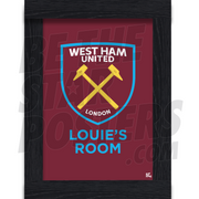 West Ham United FC Personalised Crest Poster