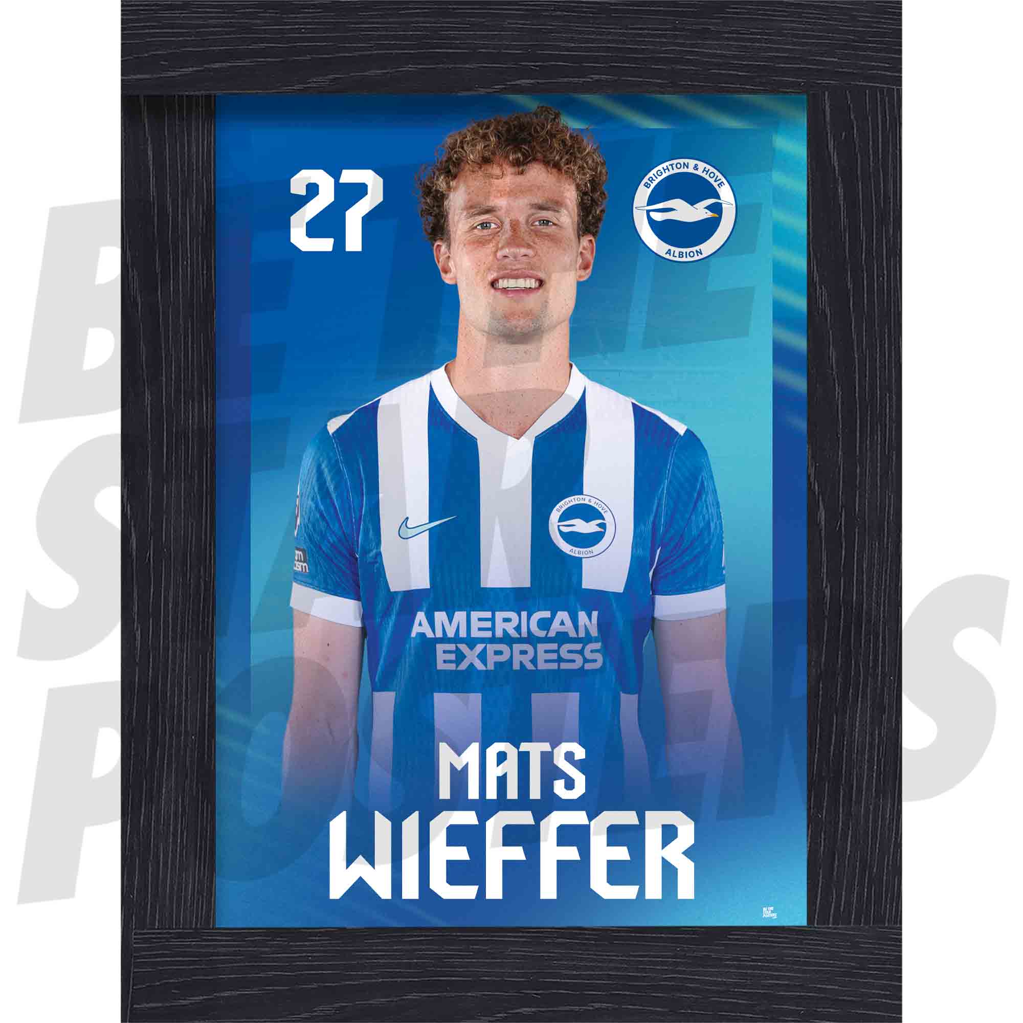 Brighton & Hove Albion FC Mats Wieffer 25/26 Headshot Poster