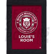 Wigan Warriors RLFC Personalised Crest Poster