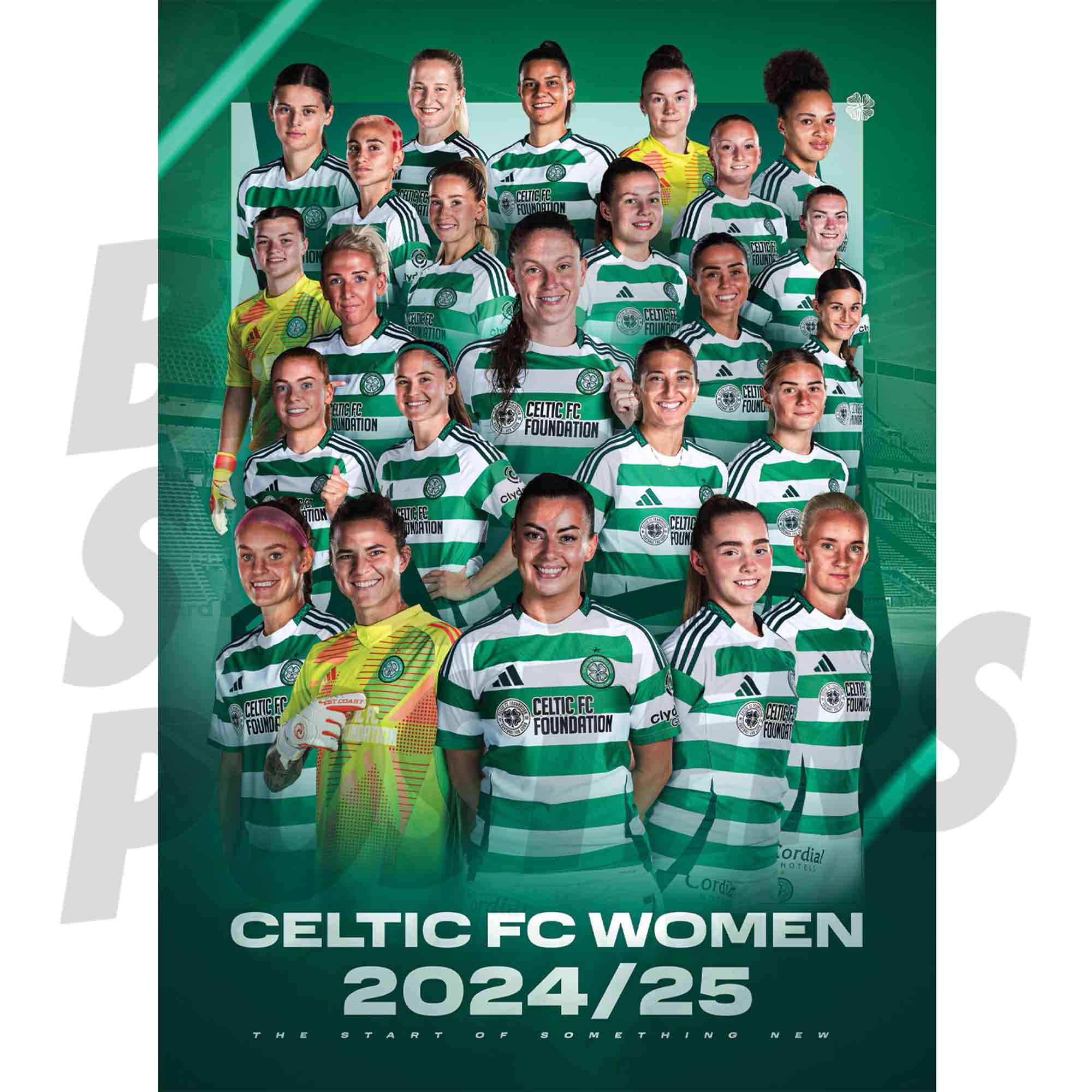 Celtic FC Squad 24/25 Women's Team Montage Poster
