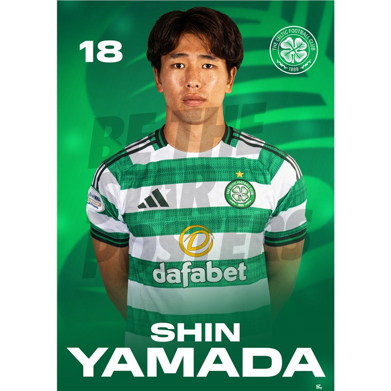 Celtic FC Shin Yamada 25/26 Headshot Poster