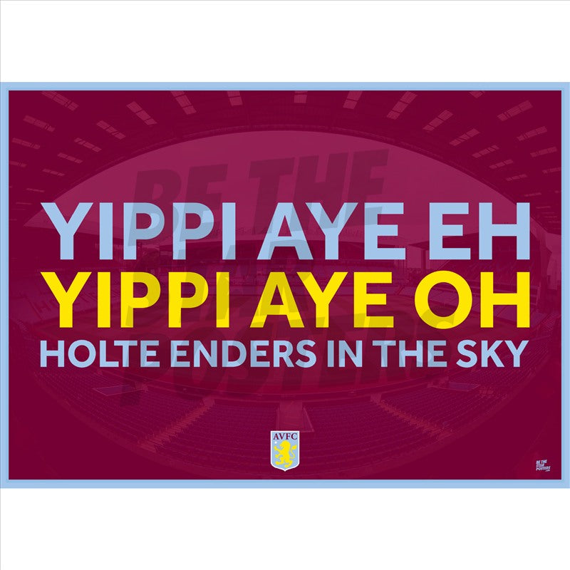 Aston Villa FC Old Crest HEITS Chant Poster