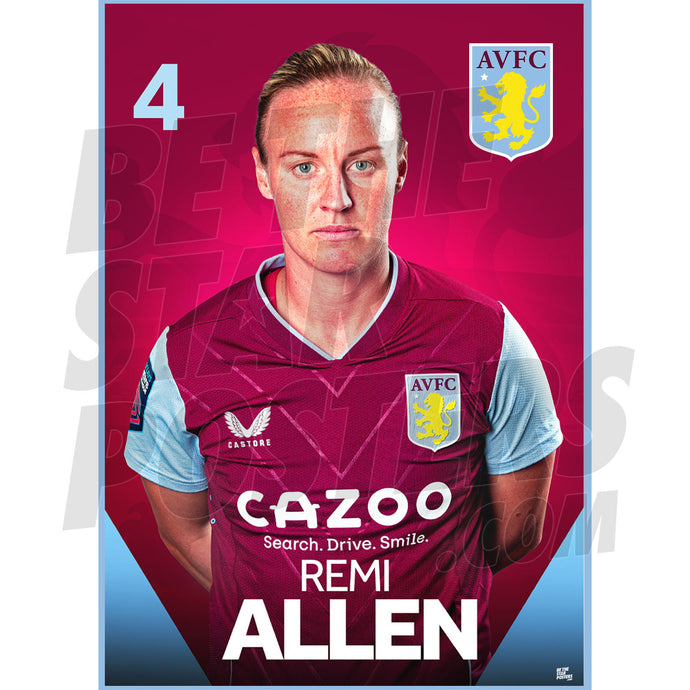 Aston Villa FC | Remi Allen 22/23 Headshot Poster | Official Print – Be ...