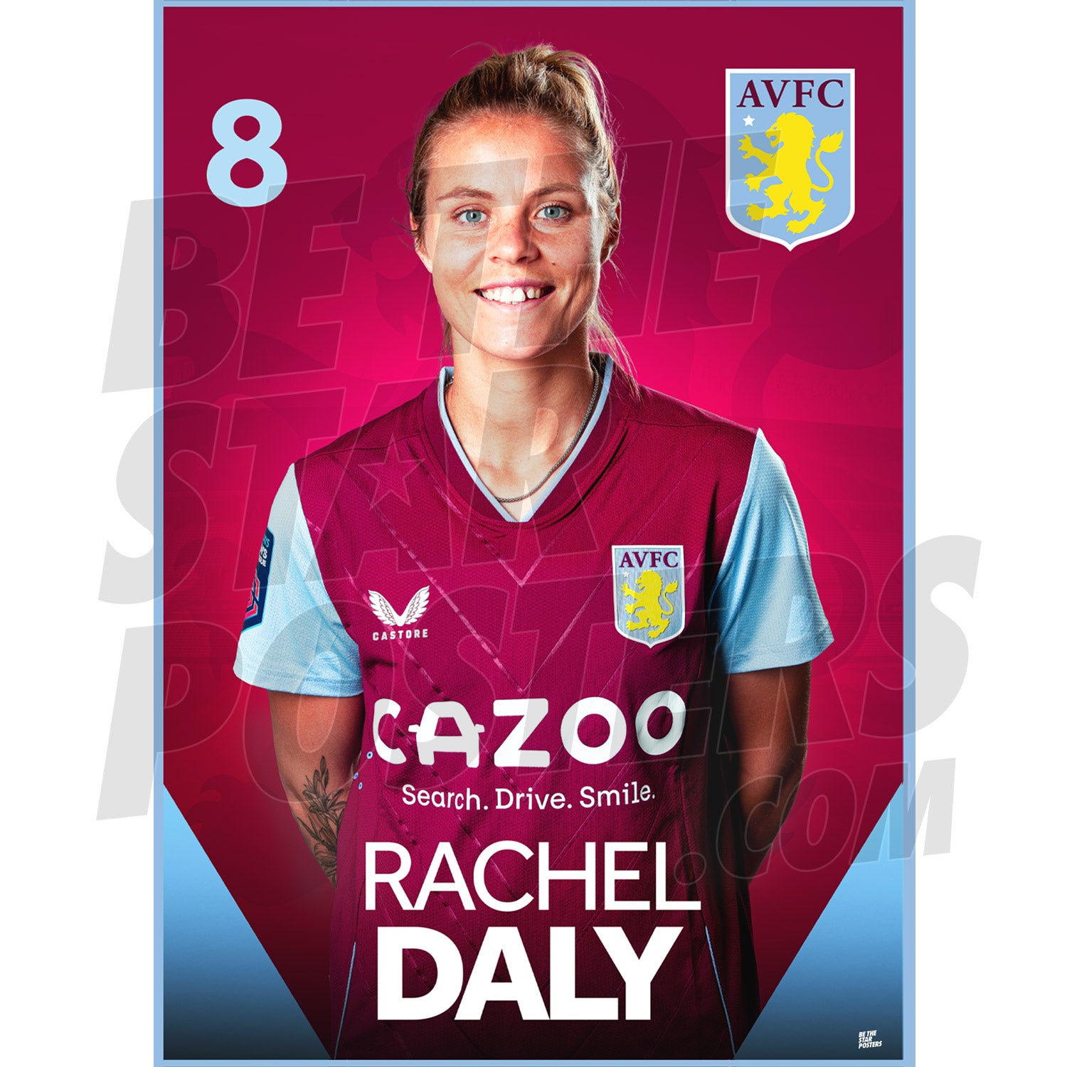 Aston Villa FC Rachel Daly 22/23 Headshot Poster