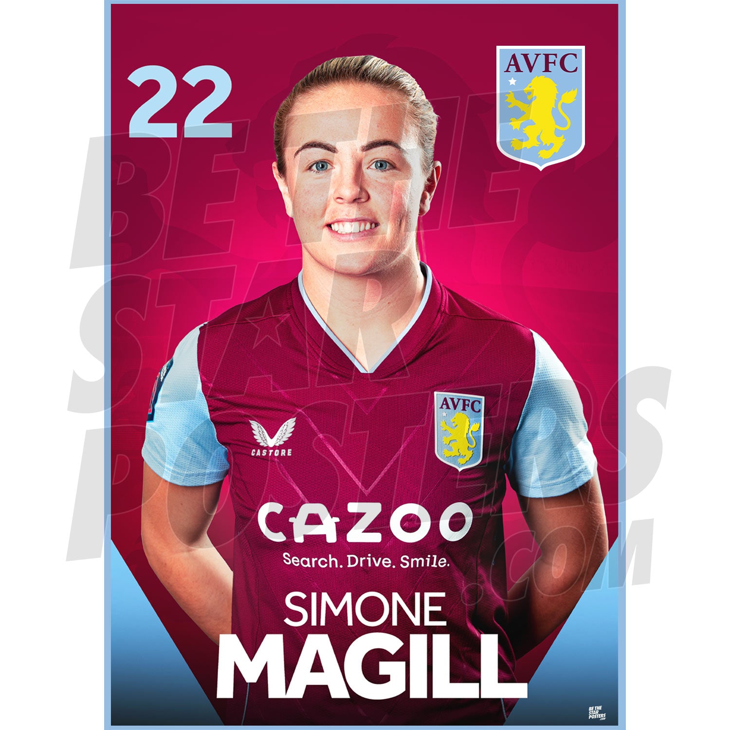 Aston Villa FC Simone Magill 22/23 Headshot Poster