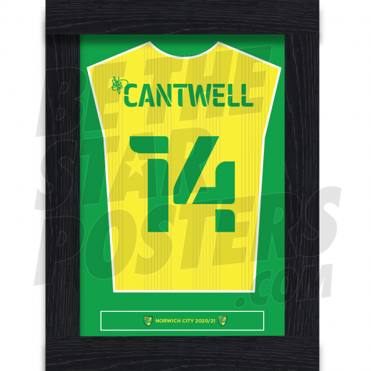 Cantwell Norwich City Framed Shirt Poster A4 20/21