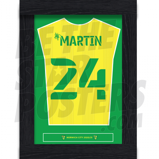 Martin Norwich City Framed Shirt Poster A4 20/21