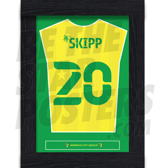 Skipp Norwich City Framed Shirt Poster A4 20/21
