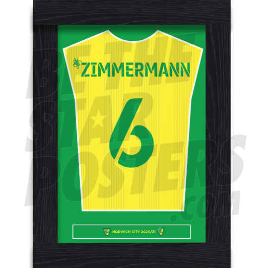 Zimmermann Norwich City Framed Shirt Poster 20/21
