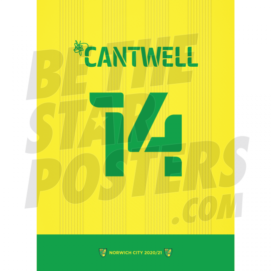 Cantwell Norwich City Shirt Poster A4 20/21
