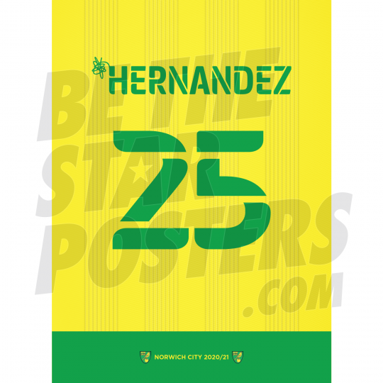 Hernandez Norwich City Shirt Poster A4 20/21