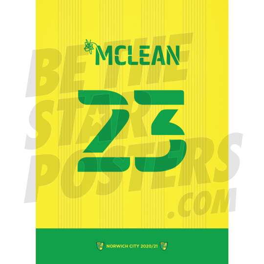 Mclean Norwich City Shirt Poster A4 20/21