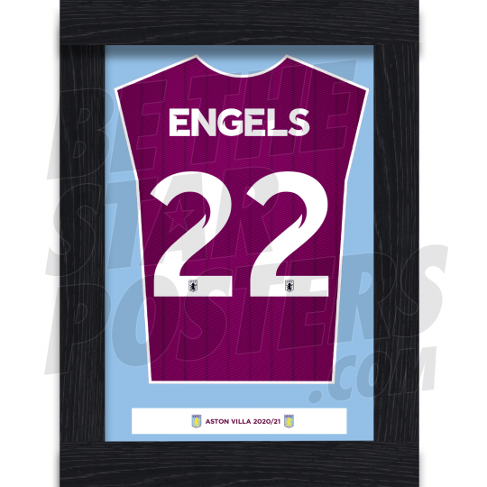 Engels Aston Villa Framed Shirt Poster A4 20/21