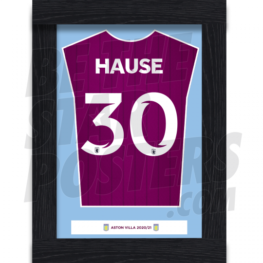 Hause Aston Villa Framed Shirt Poster A4 20/21