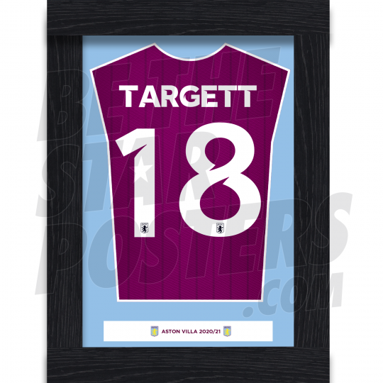 Targett Aston Villa Framed Shirt Poster A4 20/21