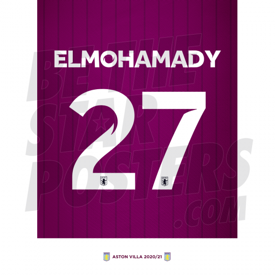 Elmohamady Aston Villa Shirt Poster 20/21