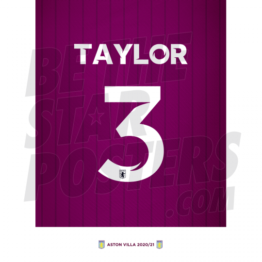 Taylor Aston Villa Shirt Poster A4 20/21