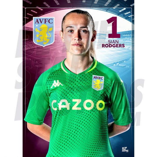 Sian Rodgers Aston Villa Headshot Poster A3 20/21