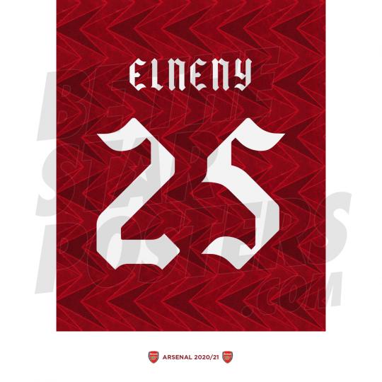 Elneny Arsenal FC Shirt Poster A4 20/21