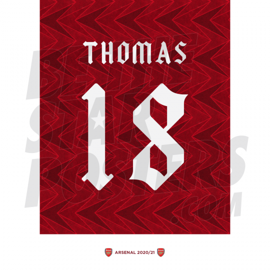 Thomas Arsenal FC Shirt Poster A4 20/21