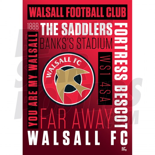 Walsall FC Word A3 Poster