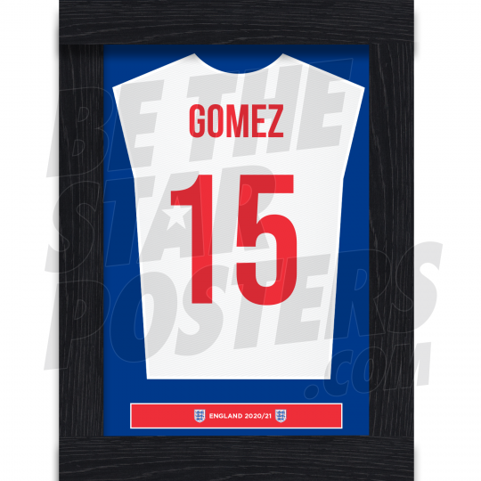 Gomez England Framed Shirt Poster A4 20/21