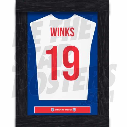 Winks England Framed Shirt Poster A4 20/21
