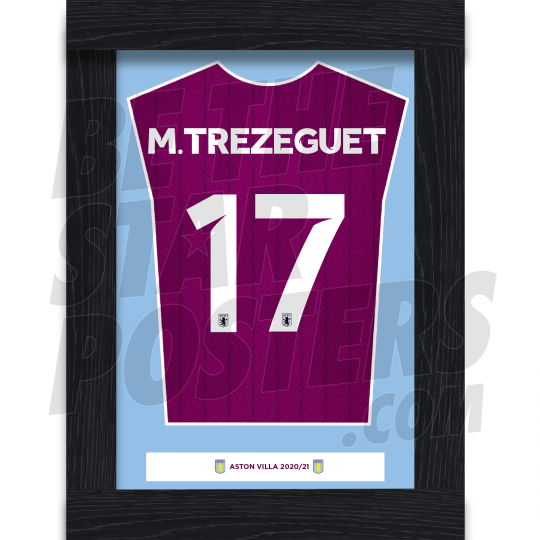 Trezeguet Aston Villa Framed Shirt Poster A4 20/21
