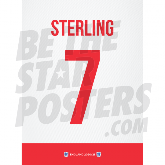 Sterling England Shirt Poster A4 20/21