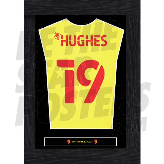 Hughes Watford FC Framed Shirt Poster 20/21