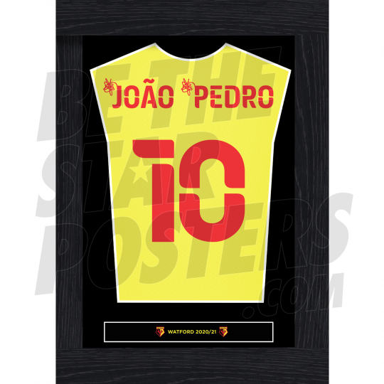 Joao Pedro Watford FC Framed Shirt Poster 20/21