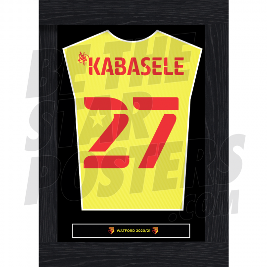 Kabasele Watford FC Framed Shirt Poster 20/21