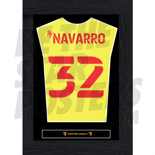 Navarro Watford FC Framed Shirt Poster 20/21